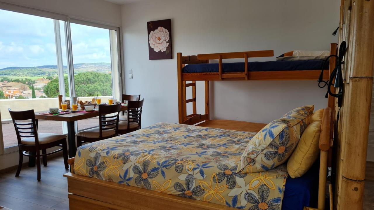 Chambres d'hôtes B&B La Bergeronnette avec piscine couverte chauffée Bizanet Exterior foto